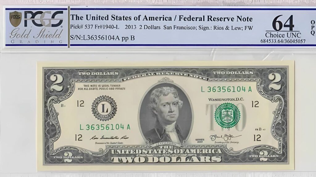 Check what a 2-dollar bill looks like